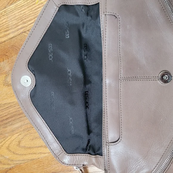 Vintage Joe's Jeans Leather Crossbody/Cluch Purse Handbag Brown Tan - Picture 7 of 12